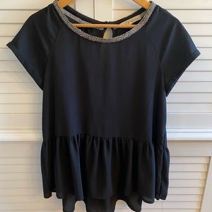 Black peplum top